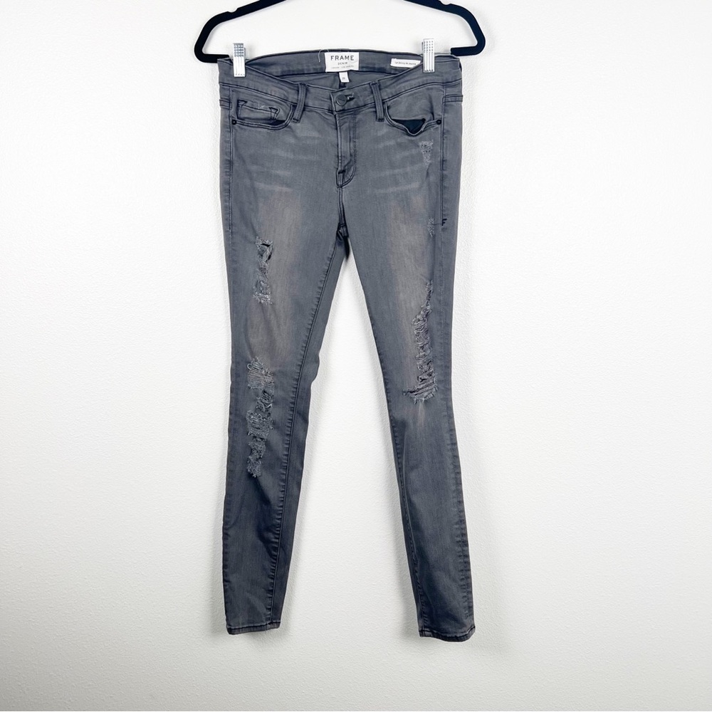 Frame Le Skinny De Jeanne Distressed‎ Jeans